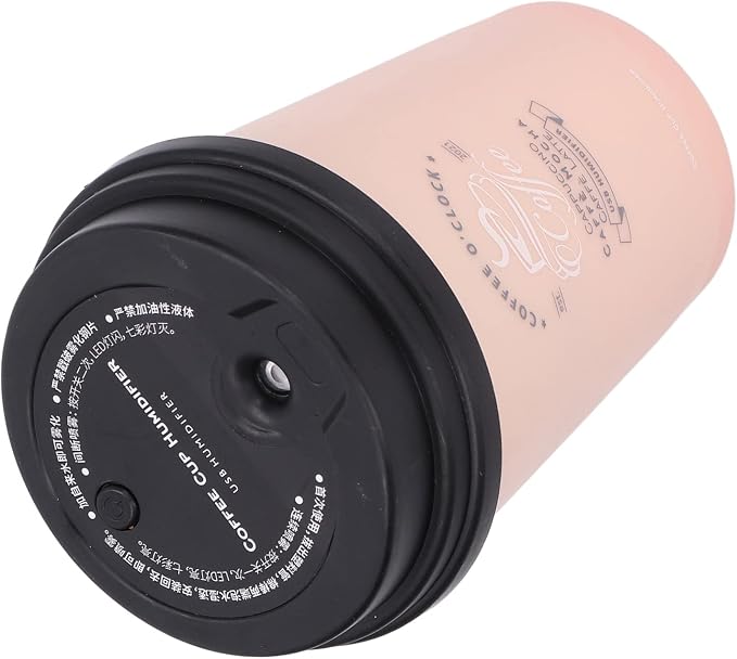 Essential Oil Diffuser, 300ml Coffee Cup Shape Mini Portable Humidifier Cordless Mute Diffuser Aromatherapy Diffuser Cool Mist Humidifier for Bedroom Office Car (Pink)