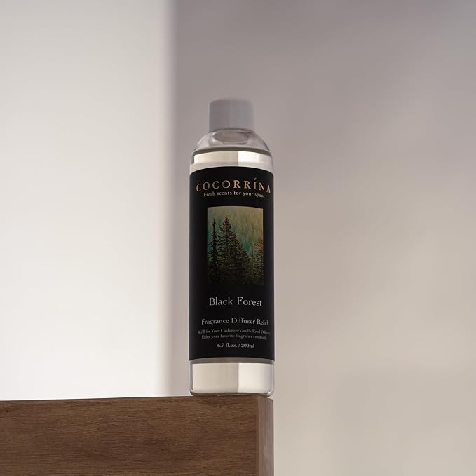 COCORRÍNA Reed Diffuser Refill - Black Forest 6.7 oz. Scented Oil for Reed Diffuser Home Fragrance for Bedroom, Bathroom Home Decor