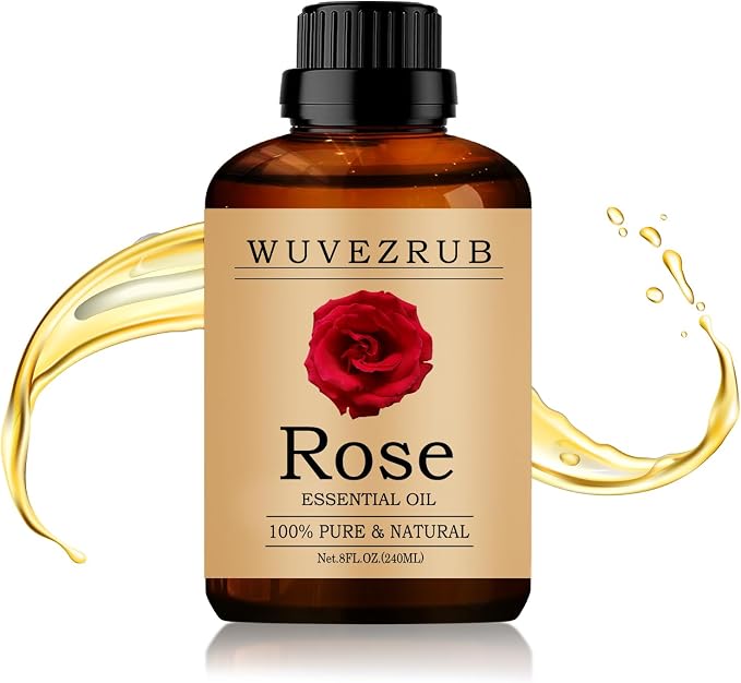 Rose Essential Oil 240ML - 100% Pure and Natural Oils for Aromatherapy Diffuser - 8 Fl Oz/Rose
