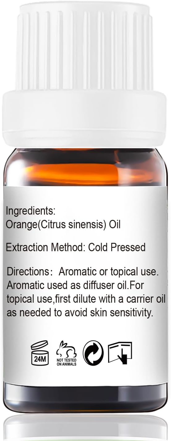 GM Gumili Orange Essential Oil - Pure Organic Oil for Skin, Hair, Diffuser, Spray, Cleaning, Body Massage - Orange Fruit Scent, 10mL