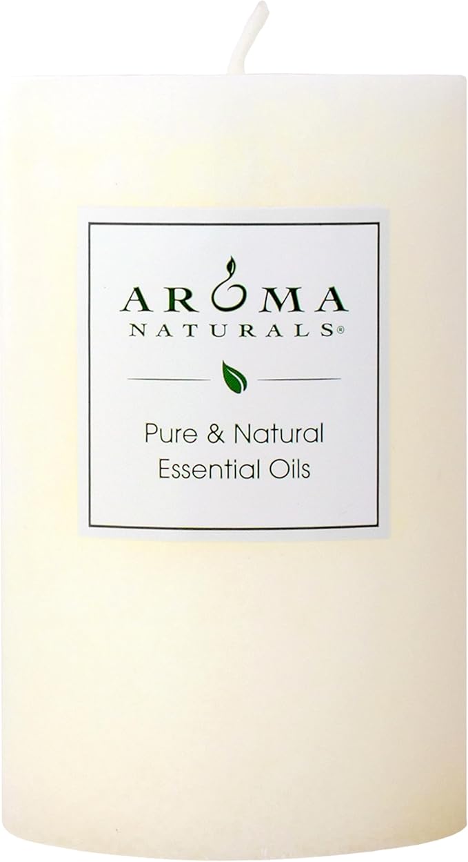 Aroma Naturals Orange, Clove and Cinnamon Essential Oil Scented Pillar Candle, Peace Pearl, 2.5 inch x 4 inch