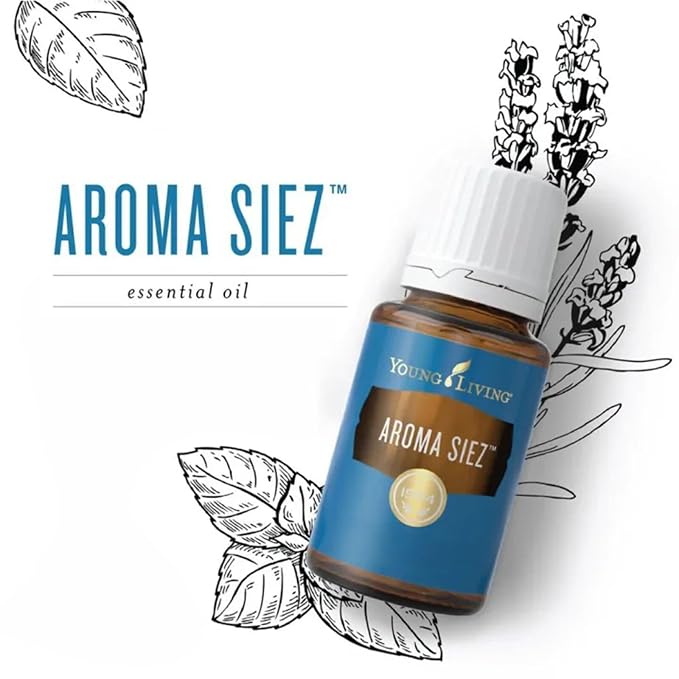 Young Living Aroma Siez Essential Oil Blend | 5 ml | Soothing, Refreshing, Relaxing Aroma | Ideal for Massage & Topical Use | Lavender, Peppermint & Basil Blend | Premium Essential Oils