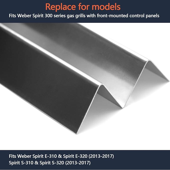 Hongso 7636 Flavorizer Bars 15.3" for Weber Spirit E-310, Grill Parts for Spirit 300 Series E310 E330 S310 S330 and II E-310 Grill with Front Mounted Control, Spirit 2 GS4 Heat Plate for 67046 69797