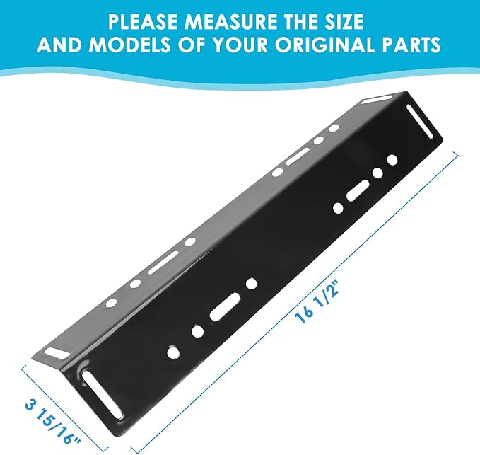 16.5" Heat Plate Replacement Parts for Smoke Hollow PS9500 PS9900 6800 6500 SH9916 SH5000 Gas Grills, Grill Parts for Smoke Hollow 5 Burner, Porcelain Steel Heat Plate Replacement Parts