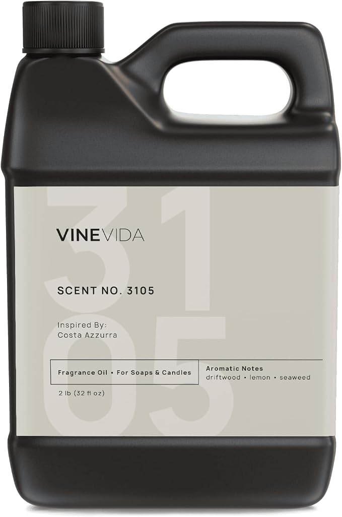 VINEVIDA Scent NO. 3105 Fragrance Oil - 32oz (2lbs) - Inspired by: Costa Azzurra Fragrance Oil for Candle Making - Made in USA Candle Scents Scents for Soap Making