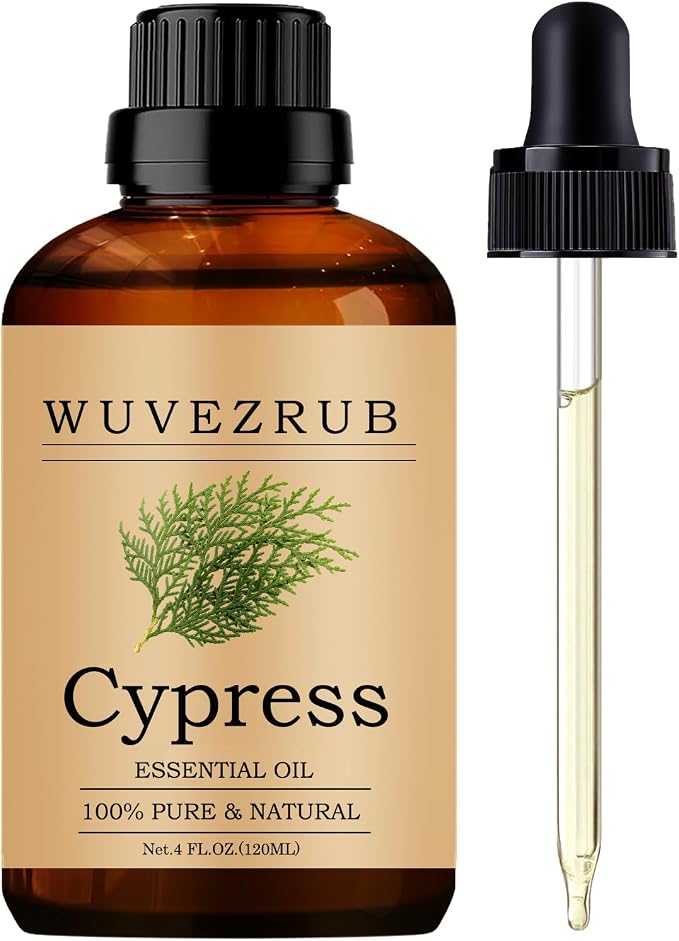 Cypress Essential Oils 120ML, Pure Cypress Essential Oil for Aromatherapy Diffuser - 4 Fl Oz