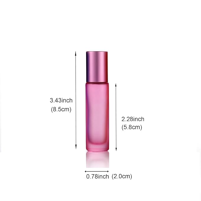 8Pcs 10ml 1/3oz High-grade Colorful Frosted Roll on Bottles Thick Glass Massage Roller Bottles Tube Vials Containers for Essential Oils Aromatherapy Perfumes Lip Balms 1pc 3ml Dropper