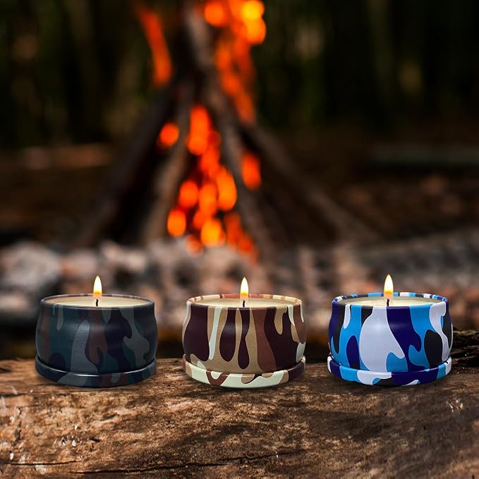 3 Packs x 2.5 oz Citronella Candles Outdoor Set，Indoor Scented Soy Wax Candles Portable Travel Tin Gift Set for Home Garden Patio Balcony Decorative, Baby Shower Prizes
