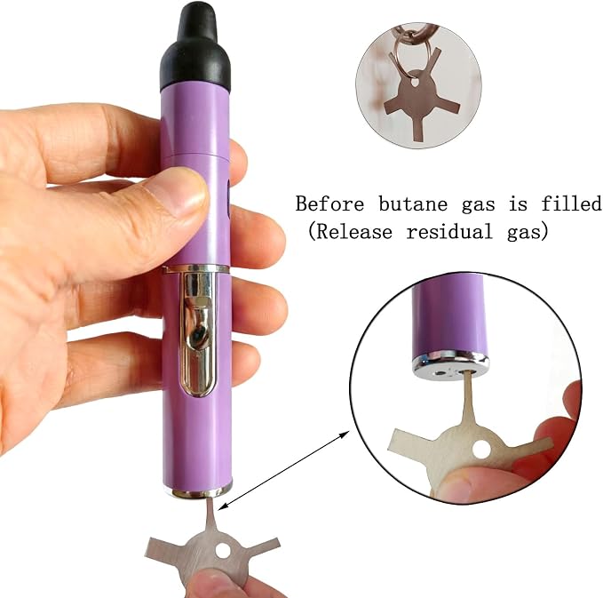 Torch Lighter,Handheld Multifunctional All-in-One Tube Built-in Detachable Windproof Lighter,Outdoor,Indoor,Camping,Candle,Birthday,Light Purple(2PCS)