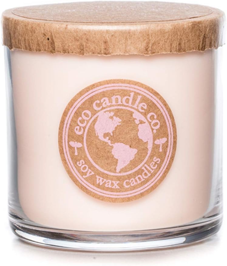 ECO CANDLE CO. Recycled Candle, Vanilla Grapefruit, 6 oz. - Scents of Vanilla & Pink Grapefruit - 100% Soy Wax, No Lead, Kraft Paper Label & Lid, Hand Poured, Made from Midwest Grown Soybeans