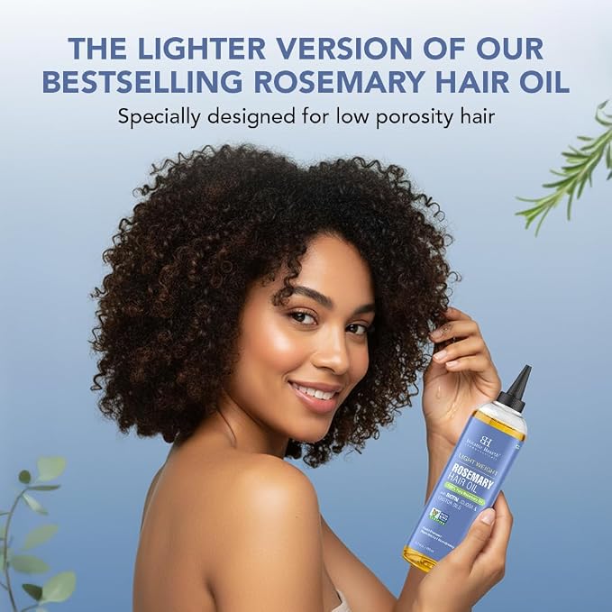 Botanic Hearth Rosemary Hair Oil | 6.7 fl oz | Lightweight Non-Greasy Oil for Fine & Thin Hair | With Rosemary, Castor Oil & Biotin | Smooths Frizz & Adds Shine | Daily Use for Men & Women