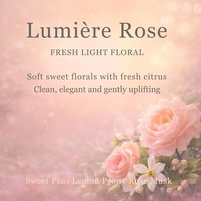 Car Air Freshener Refill for Smart Car Diffuser, 3 x 10ml Fragrance Oil Refills, Vent Clip Compatible, Long Lasting Car Diffuser Refill (Lumière Rose)