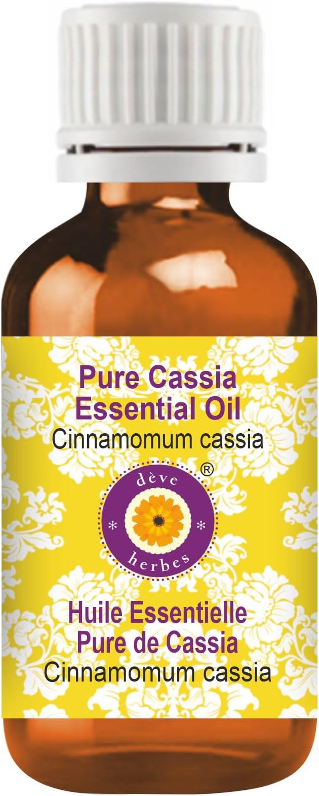 Deve Herbes Pure Cassia Essential Oil (Cinnamomum Cassia) Steam Distilled 100ml (3.38 oz)