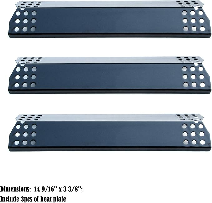 Parts DP129 (3-Pack) Porcelain Steel Heat Shield/Heat Plates Replacement for Sunbeam, Nexgrill, Grill Master, Charbroil, Kitchen Aid, Members Mark, Uberhaus Gas Grill Models