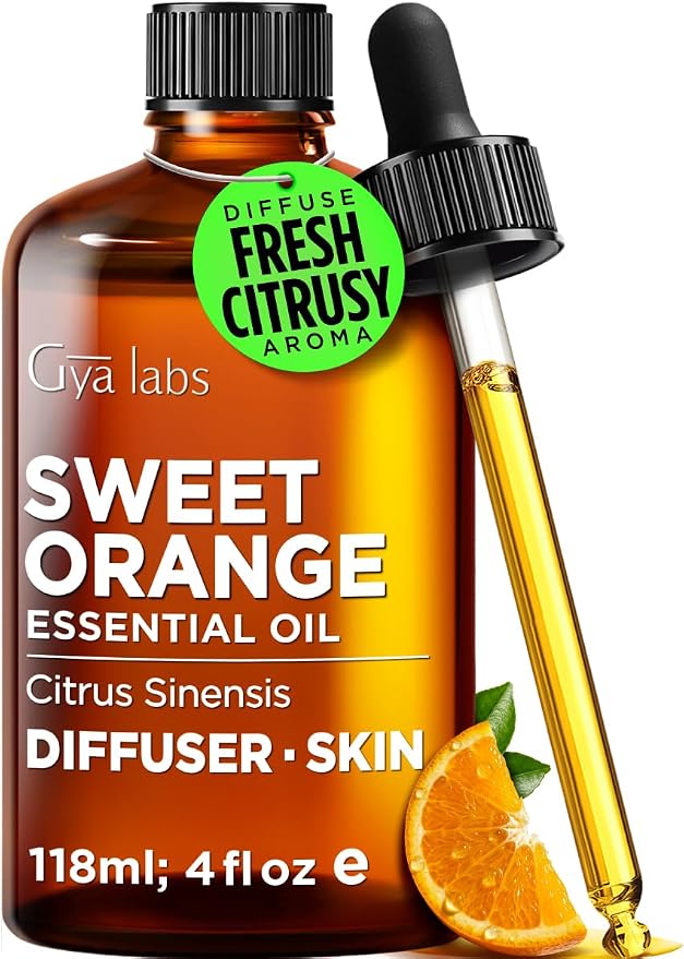 100% Pure Orange Essential Oil - 4 Fl Oz - Orange Oil for Hair, Skin, Diffuser, Aromatherapy & DIY Candle Making Scent