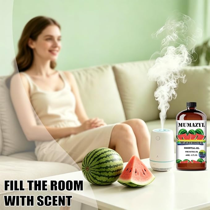 Watermelon Essential Oil, Watermelon Oil 16 Fl Oz 480ML for Diffuser Humidifier Yoga Cleaning DIY Candle Soap Making MUMAZYL Essential Oils