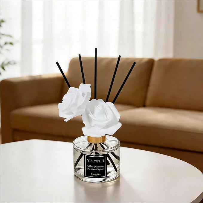 Reed Diffuser Set 5.07oz(150ml), Clean Cotton Scent Diffuser with Sticks, Home Fragrance Reed Diffuser for Home, Long Lasting Home Fragrance for Bathroom, Room Decor