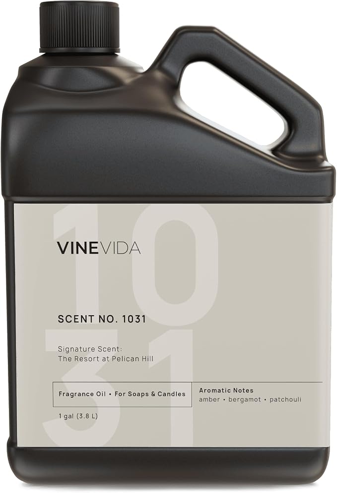 VINEVIDA Scent NO. 1031 Fragrance Oil - 1 Gallon (8lbs) - Inspired by: The Resort at Pelican Hill Fragrance Oil for Candle Making - Made in USA Candle Scents Scents for Soap Making
