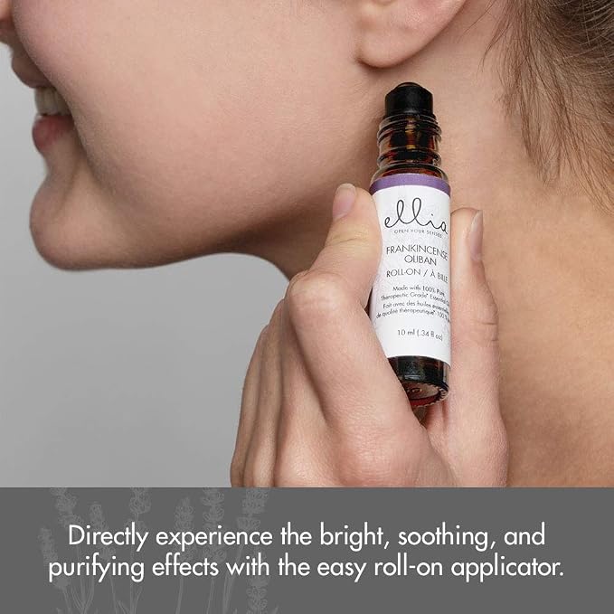 Ellia Frankincense Essential Oil Roll-On | 10ml, 100% Pure, Therapeutic Grade, Clear (ARM-EO10ROFRK)