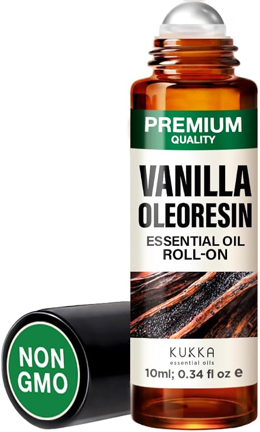 Kukka Vanilla Essential Oil Roll On – 0.34 Fl Oz - Vanilla Perfume Oil Cologne, Body Oil Fragrance for Travel, Elevates Mood with Tranquility and Relaxation – Alcohol-Free, Non-GMO and Cruelty-Free