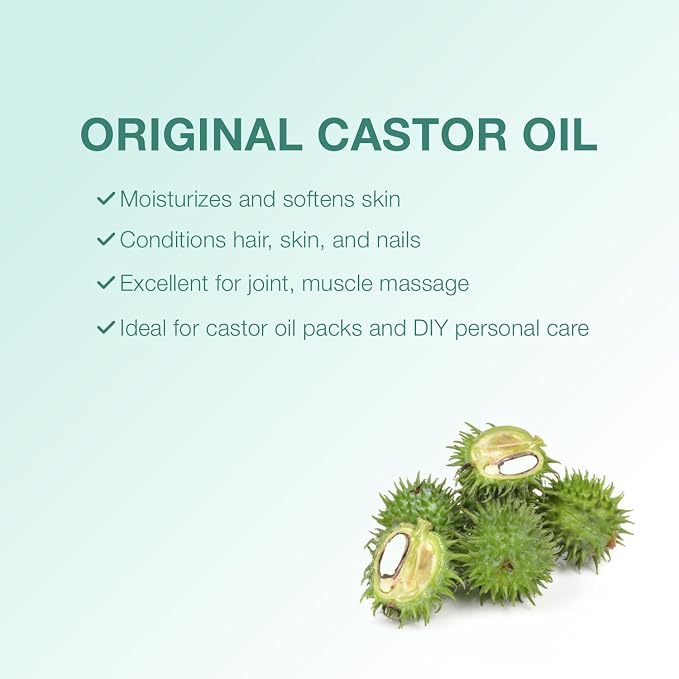 100% Pure Castor Oil Expeller-Pressed Virgin Oil for Hair Growth, Eyelashes, Eyebrows and Skin Moisturizer Premium Dropper Included, 1 fl oz (30ml)