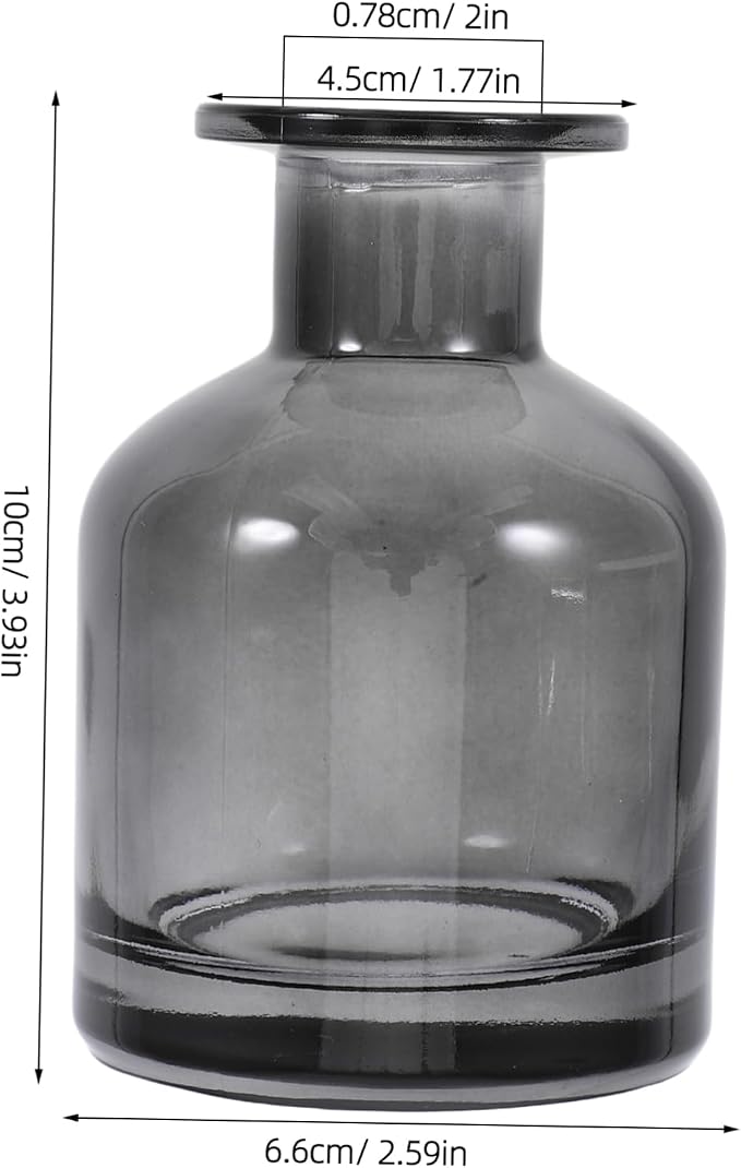 Generic 2pcs Refillable Glass Diffuser Bottles Modern Cylindrical Aroma Containers for Home and Office Decor Even Scent Distribution Easy to Clean Compact Design