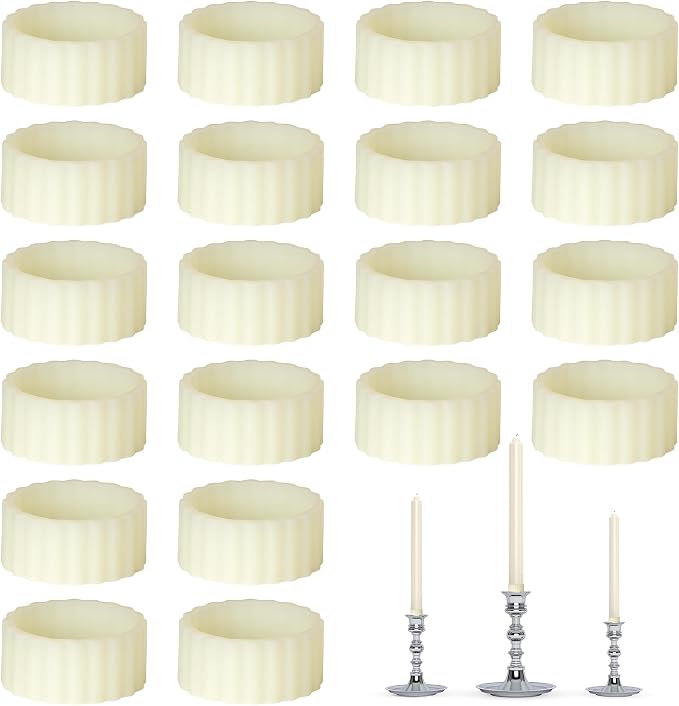 20pcs Silicone Candle Grippers Candles Hugger Rings Holders for Taper Candles & Candle Cups Rubber Gaskets for Peg Candle Holders