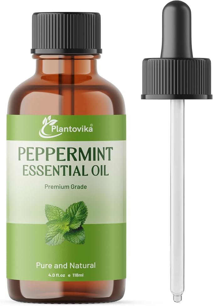 Peppermint Essential Oil | 100% Pure and Natural | Premium Grade Essential Oil for Skin, Diffuser, Massage, DIY Candle and Soap Making (4 Fl Oz, Peppermint)