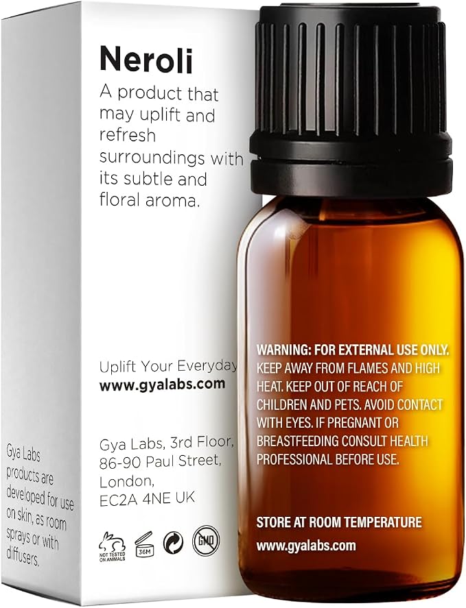 100% Pure Neroli Essential Oil - 0.34 Fl Oz - Neroli Oil for Hair, Skin, Diffuser, Aromatherapy & DIY Candle Making Scent