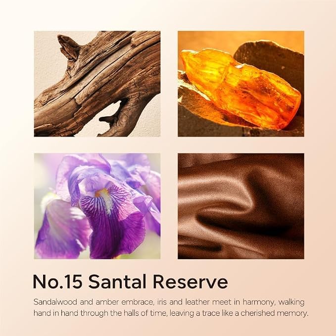 LUMELOOM Santal Reserve Luxury Scented Candles, 9oz Soy Wax Candles for Home Scented, Sandalwood, Amber, Iris & Leather Scent, Long Burning Time, Gifts for Women, Men, Sister, Teacher, Christmas