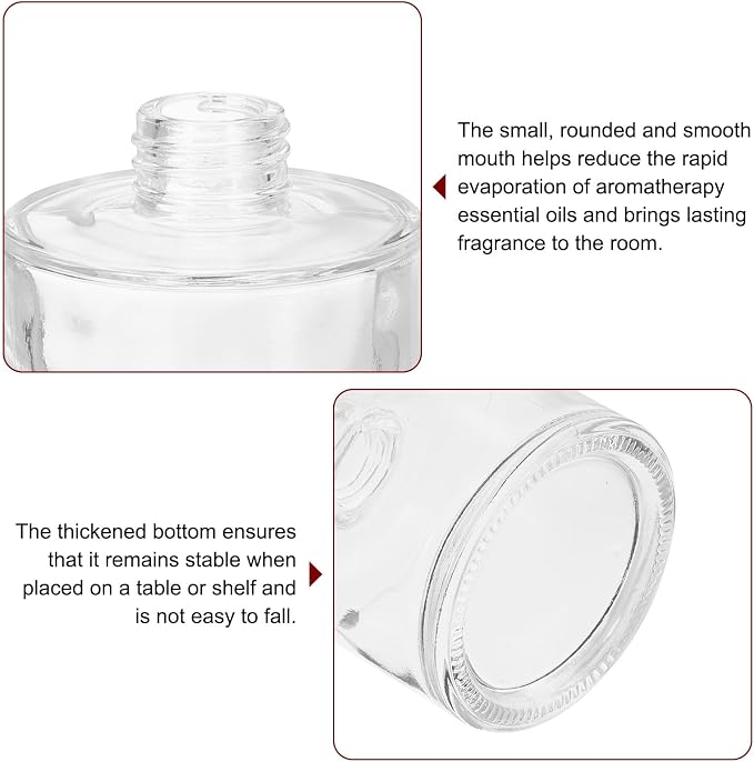 HARFINGTON 120ml/4oz Empty Glass Diffuser Bottle 3" x 2.8" Refillable Fragrance Accessories Aromatherapy Jar Container for Replacement Reed Diffuser DIY Home Bathroom Transparent
