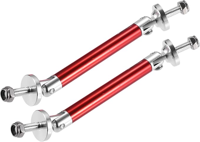 ACROPIX Universal 3"-4" Adjustable Aluminum Alloy 75mm Front Bumper Lip Splitter Diffuser Strut Rod Tie Bars Splitter Support Rods Red - Pack of 2