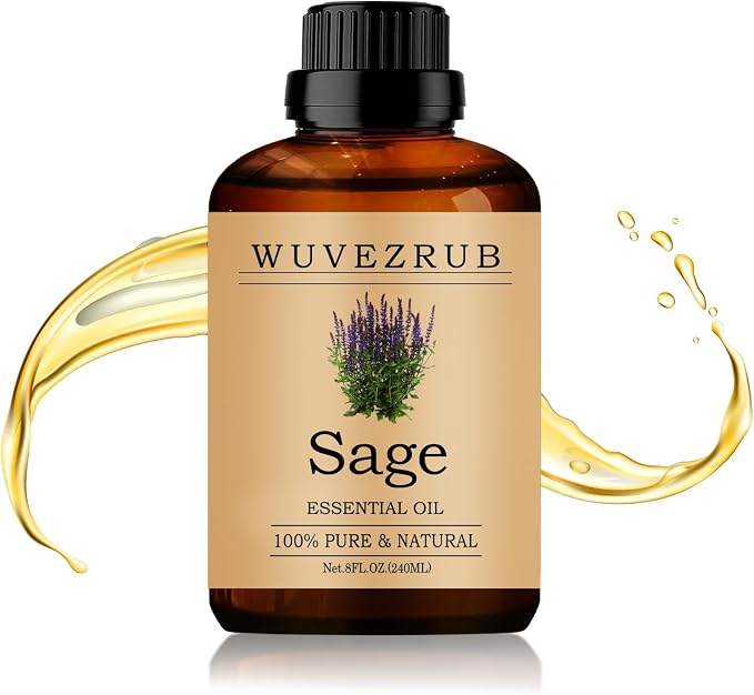 Sage Essential Oil 240ML - 100% Pure and Natural Oils for Aromatherapy Diffuser - 8 Fl Oz/Sage