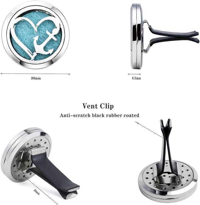Love Anchor Car Diffuser Vent Clips Essential Oil Aromatherapy Car Diffuser Vent Clip Air Freshener Car Accessories for Women with 10 Refill Pads