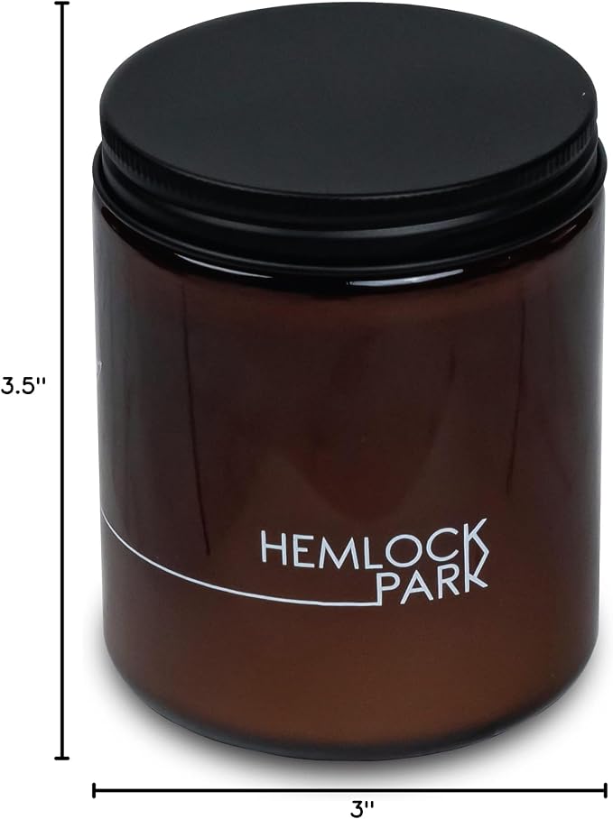 Hemlock Park Oakmoss Apothecary Scented Candle | Crackling Wood Wick, Botanical Fragrance & Coconut Apricot Wax | Up to 60 Hour Burn Time | 8 oz | Made in USA