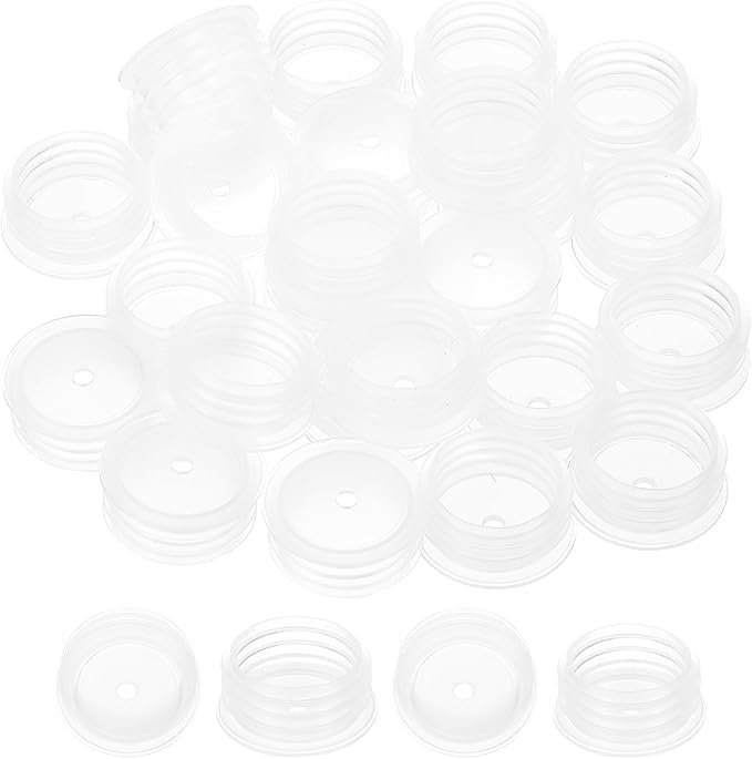PATIKIL Bottle Adapter 0.79"/20mm Press in Plugs Clear 25Pcs, 0.12" Hole | for Oral Dispenser Liquid Oil Plastic Glass Bottles Stopper