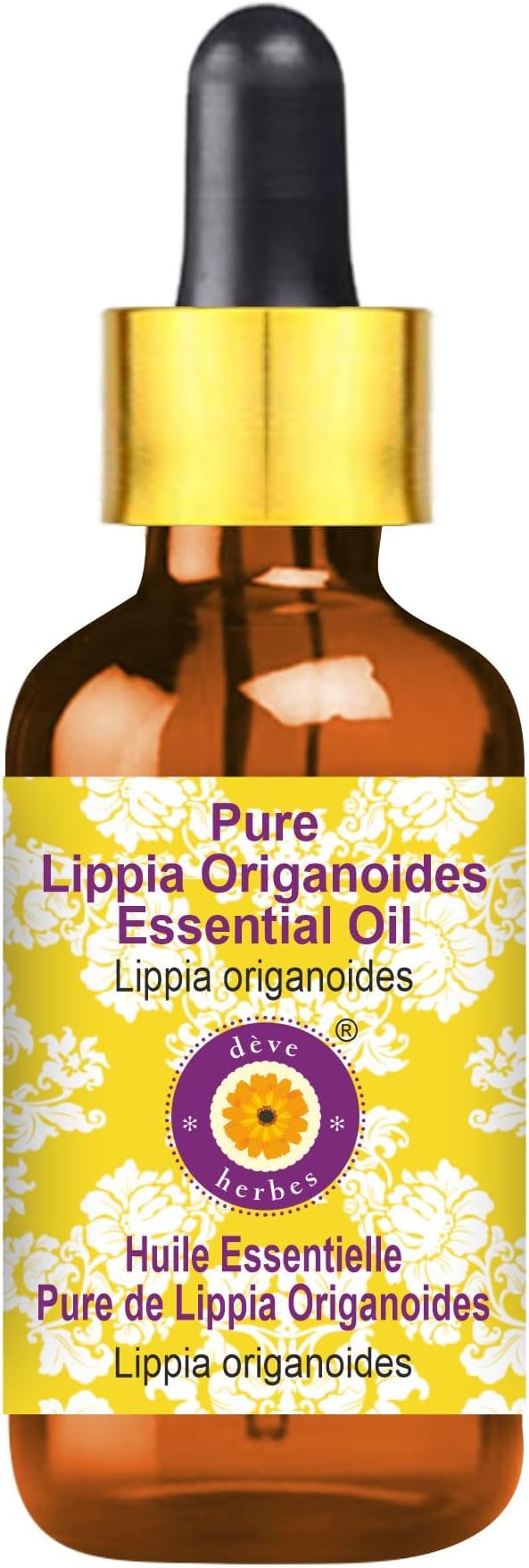 Deve Herbes Pure Lippia Origanoides Essential Oil (Lippia origanoides) with Glass Dropper Steam Distilled 15ml (0.50 oz)