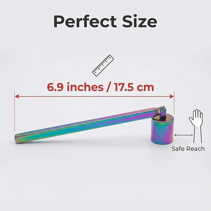 Candle Snuffer, Candlesnuffers Wick Snuffer Candle Accessory, Stainless Steel Wick Flame Extinguisher for Putting Out Candle Flame Safely (Colorful Candle Snuffer A)