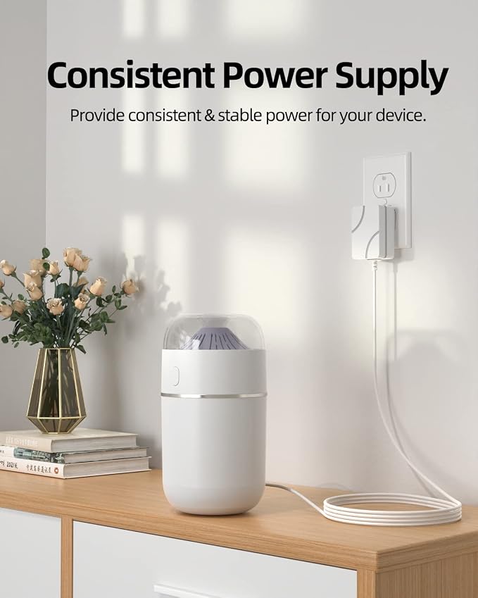 Superer 24V Power Cord Fit for Essential Oil Diffuser Aroma Humidifier Diffuser Young Living, doTERRA, InnoGear, Aromatherapy, ASAKUKI Replacement Charger Supply Adapter (UL Listed)