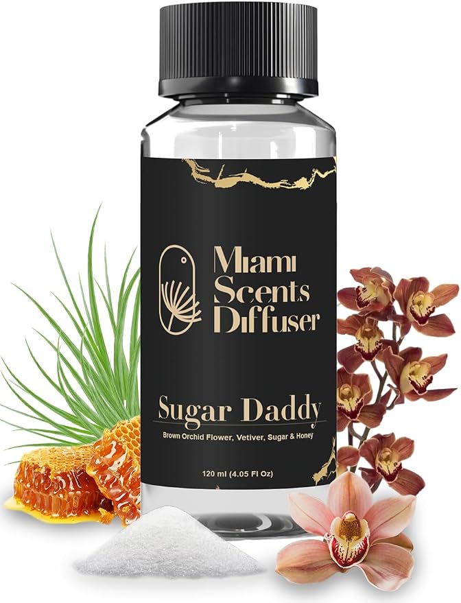 Sugar Select Essential Oil Refill Luxury Hotel Inspired, Long Lasting Aroma for Home & Office Diffuser, 120 ml Fresh Blend of Brown Orchid Flower, Vetiver, Honey - Scent for Spa Wellness Aromatherapy.