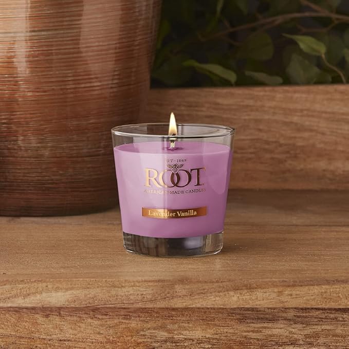 Root Candles Scented Candles Honeycomb Veriglass Premium Handcrafted Beeswax Blend Candle, Small, Lavender Vanilla