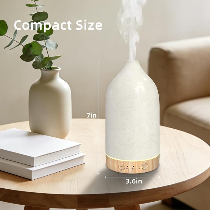 SPLITSKY 150ML Essential Oil Diffuser,Ultrasonic Aromatherapy Diffusers for Home with Remote Control,7 Color LED Lights,3 Timers,7 Hours Quiet,with 2 Mist Modes,Waterless Auto Off,for Bedroom, Home