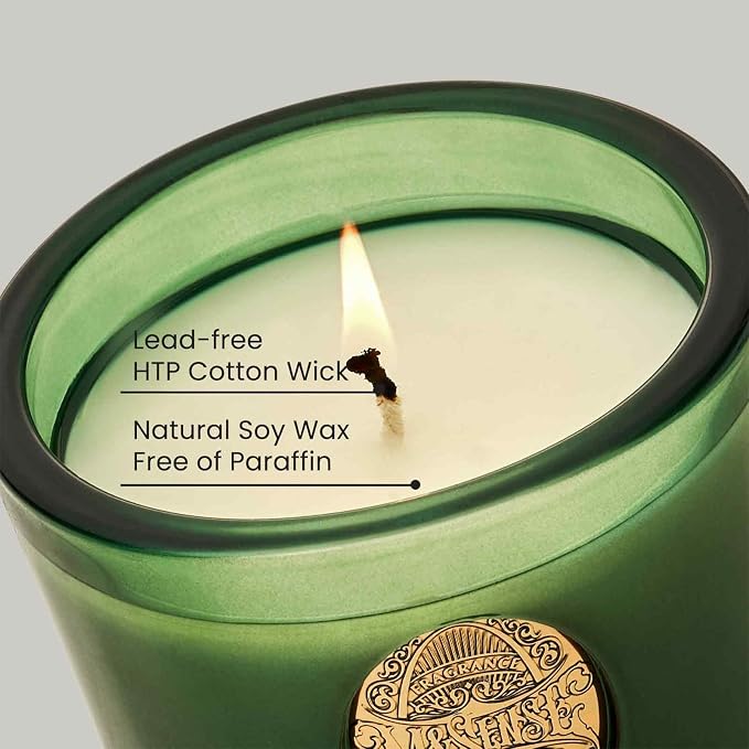 M&SENSE Natural Soy Candle | Eucalyptus Cedarwood& Emerald Green | 9.2 oz, 50H Burn Time | Luxury Scented Candle for Relaxation, Gifting, Home Décor | Ideal for Bedroom, Office, Party Ambiance