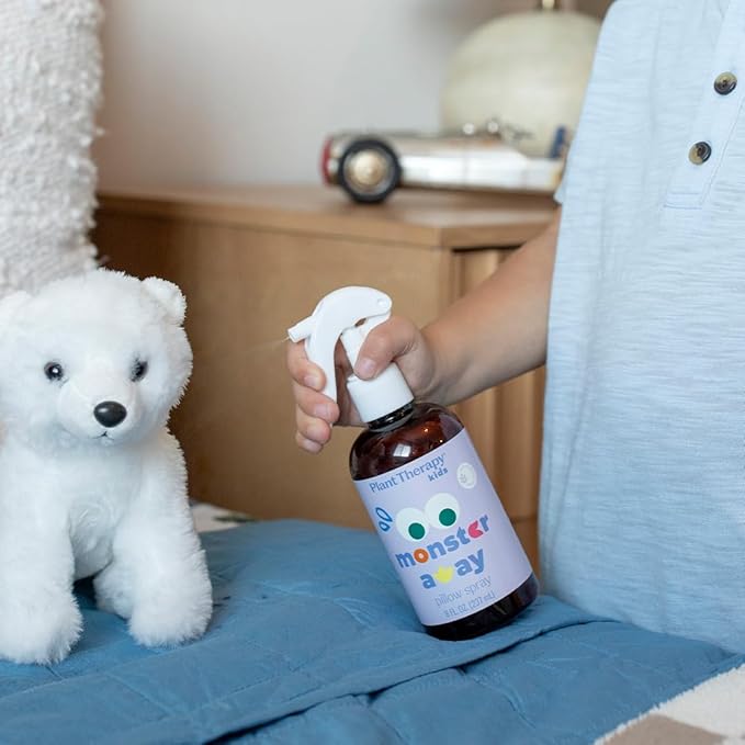 Plant Therapy Kids All Natural Monster Away Pillow and Linen Spray, Powered by Essential Oils, Aromatherapy Spray, 8 oz