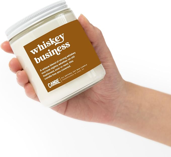 CE CRAFT Scented Candle - Gift for Coworker, Funny Gift for Her, 8 Ounce Glass Jar Candle, 50+ Hour Burn Time (Whiskey Business)