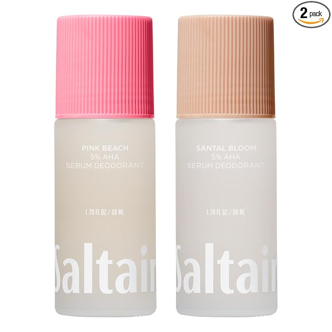 Saltair Serum Deodorant Signature Scents 2 Pack. 5% AHA Formula. Lactic Acid and Mandelic Acid Deodorant. Aluminum Free Odor Control for Women and Men. Travel Essentials, 2x 1.7oz Roll On
