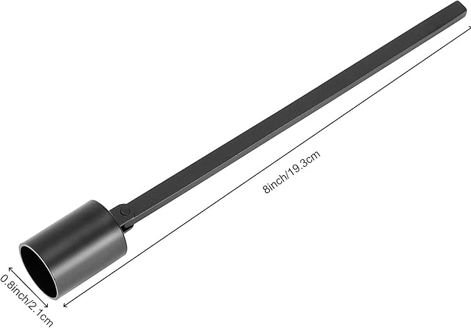 3 PCS Candle Snuffer, Stainless Steel Black Candle Extinguisher with Long Handle, Straight Tube Candlesnuffers Extinguish Candle Wicks for Tea Light Candles, 6.3 Inch