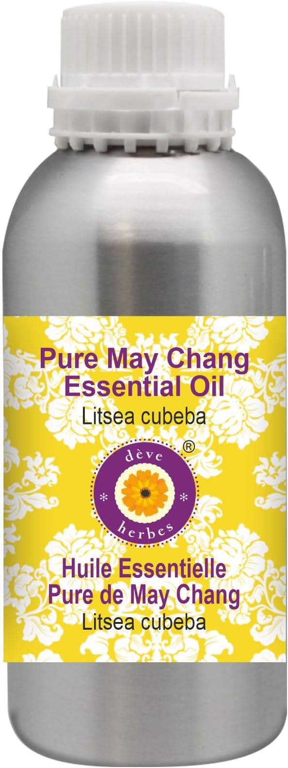 Deve Herbes Pure May Chang Essential Oil (Litsea cubeba) Steam Distilled 300ml (10 oz)