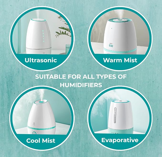 Skyis Humidifier Cleaning Tablets & Descaler 24 Pack, Removes Hard Water Scale, Mineral Deposits, White Dust, Demineralization Cleaner for Levoit, Vicks, Dyson, Dreo Humidifiers