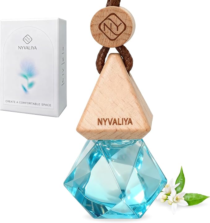 Car Air Freshener Hanging Diffuser with Natural Essential Oil, Azure Ocean Scent Car Fresheners, Long Lasting Car Smell Air Fresheners, Car Air Fresheners for Women & Men (Azure Ocean)